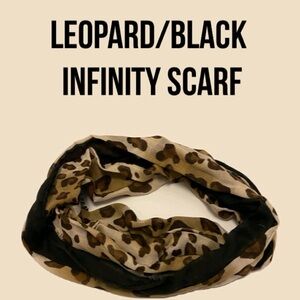 Leopard Black Infinity Scarf
